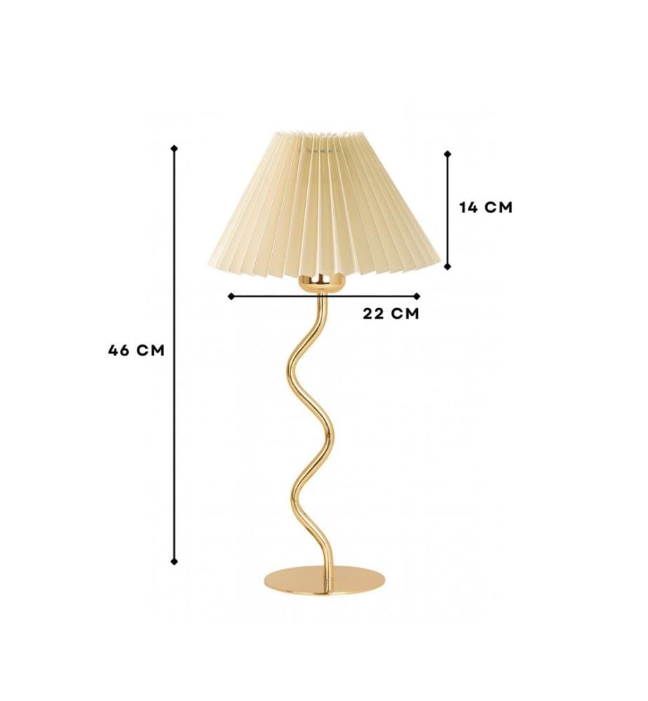 Lampe de table, corps en métal, crème