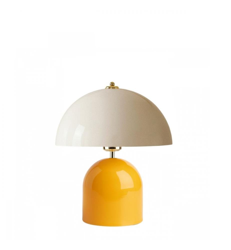 Lampe de table, corps en métal, jaune