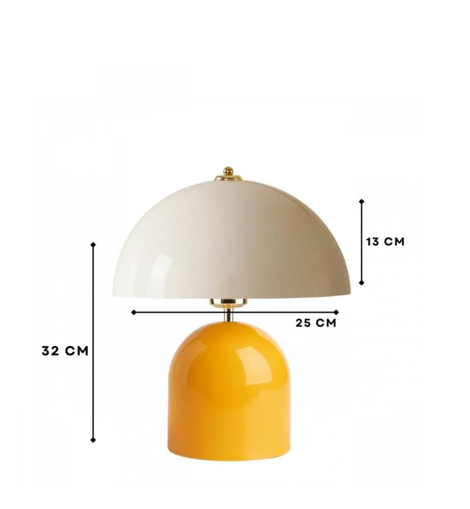 Lampe de table, corps en métal, jaune