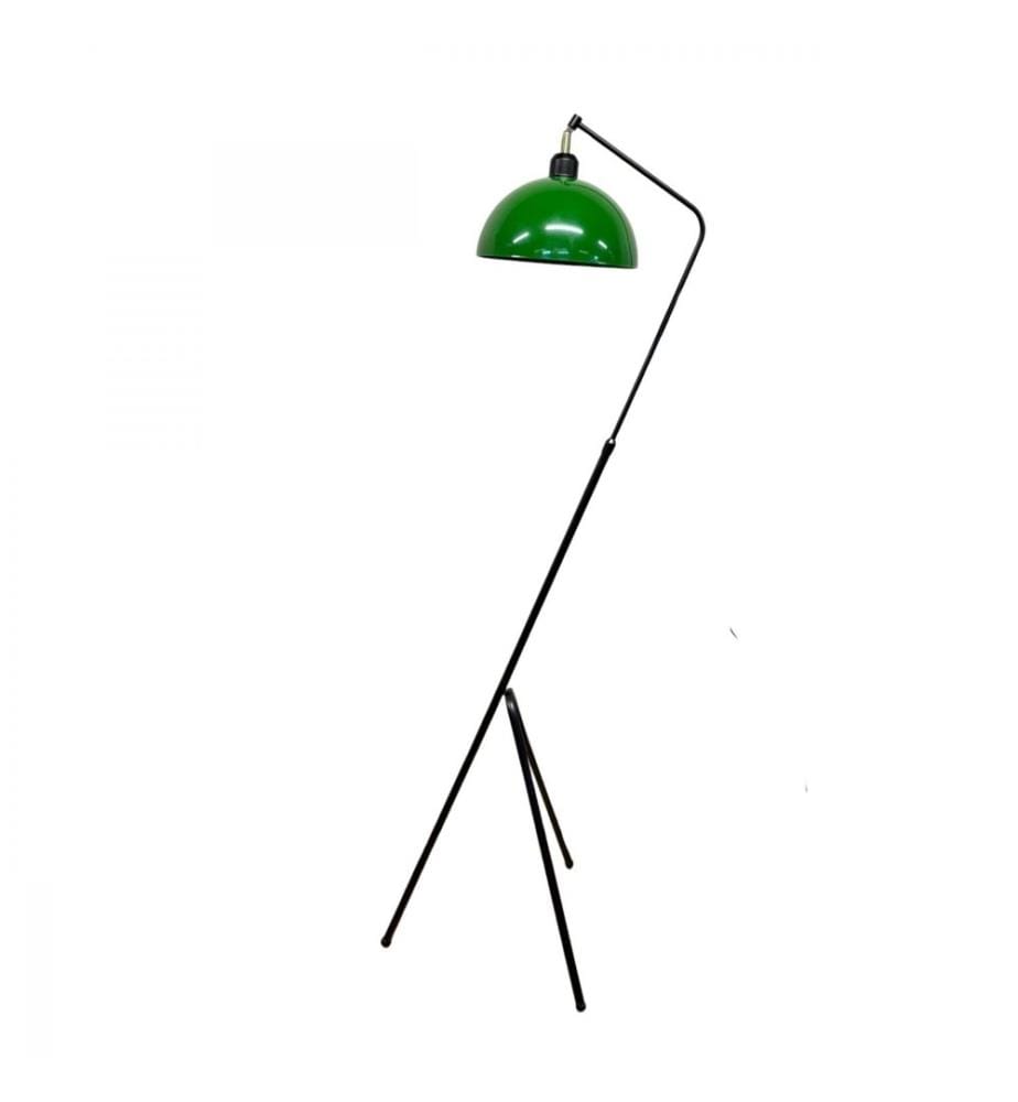 Lampadaire, corps en métal, vert et noir