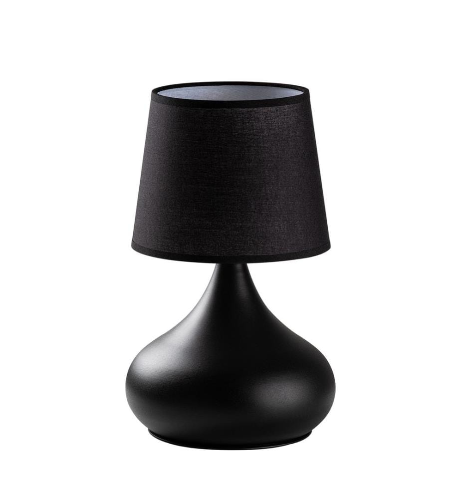 Lampe de table, corps en métal, noire