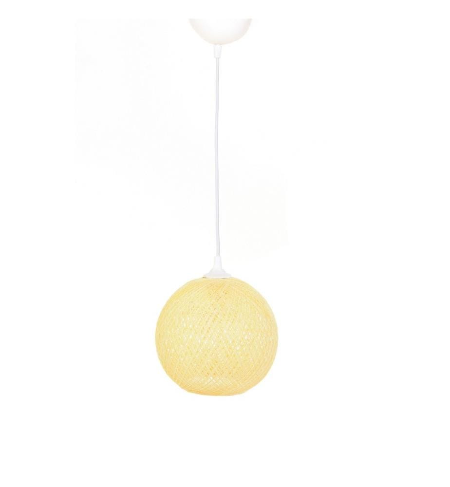 Chandelier, Yellow White, Handmade Jute Chandelier