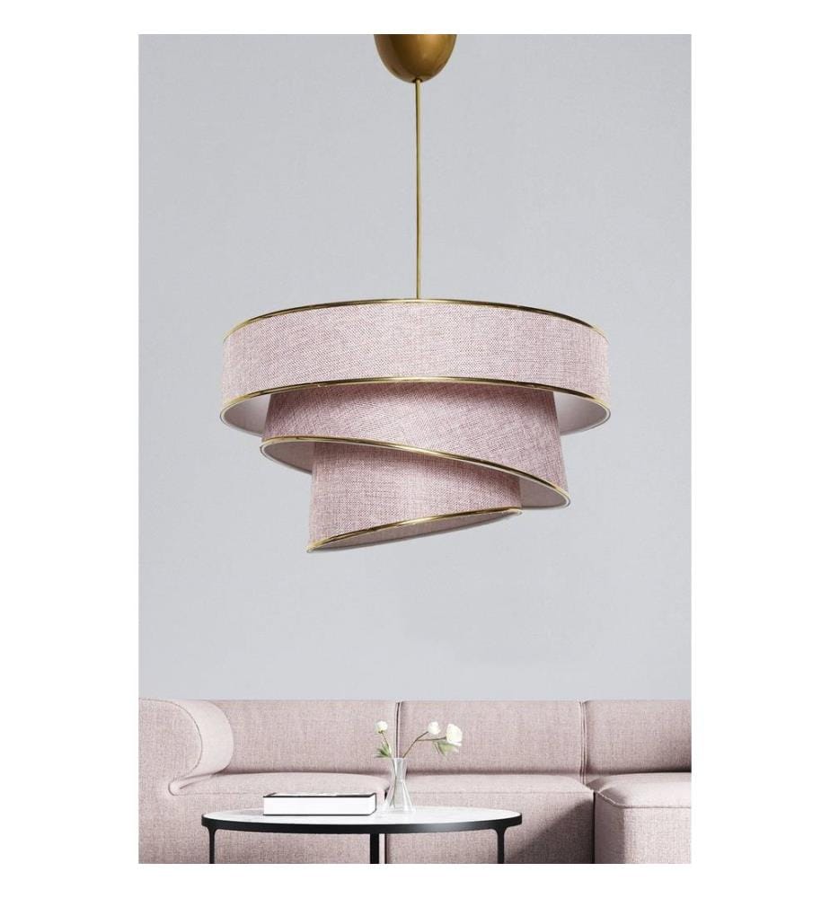 Chandelier, Powder Gold, Metal Body, Cotton Cap