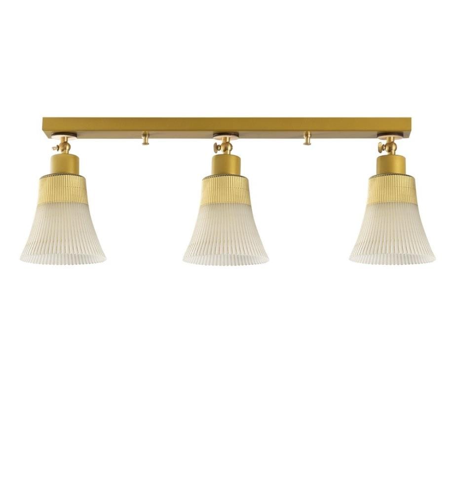 Chandelier, Gold, Metal Body, Glass Cap,Wooden Base