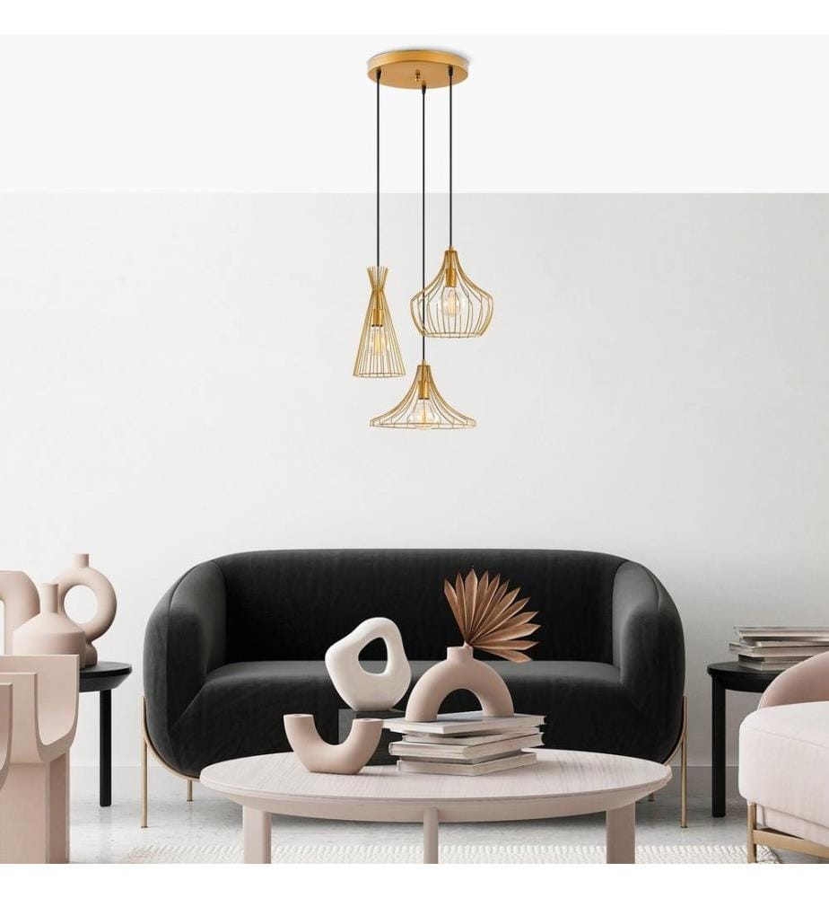 Chandelier, Gold, Metal Body