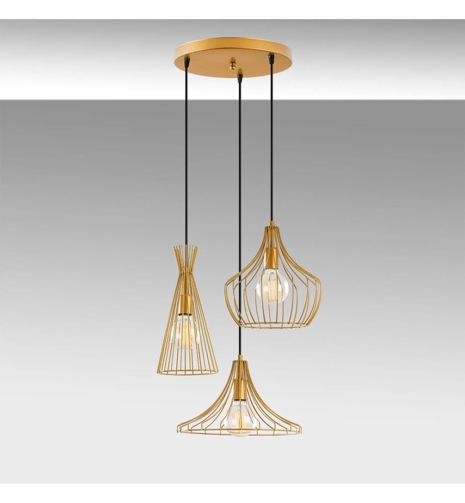 Chandelier, Gold, Metal Body