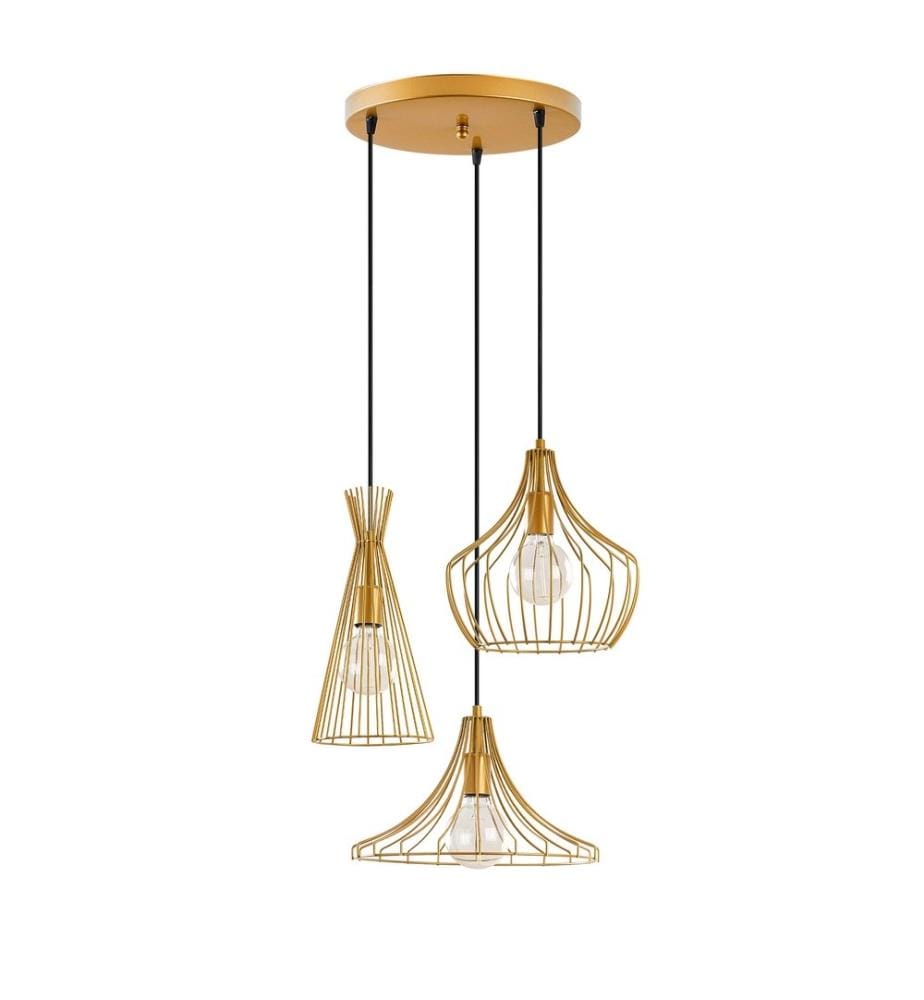 Chandelier, Gold, Metal Body