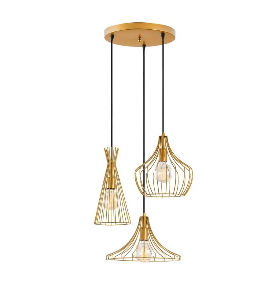Chandelier, Gold, Metal Body