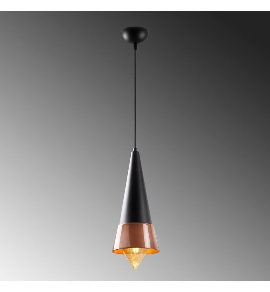 Chandelier, Black, Copper, Metal Body