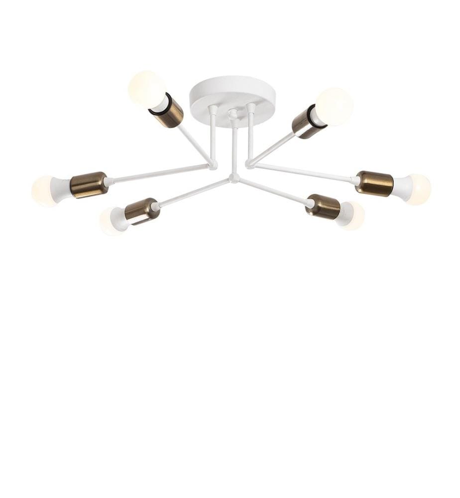 Chandelier, White, Metal Body