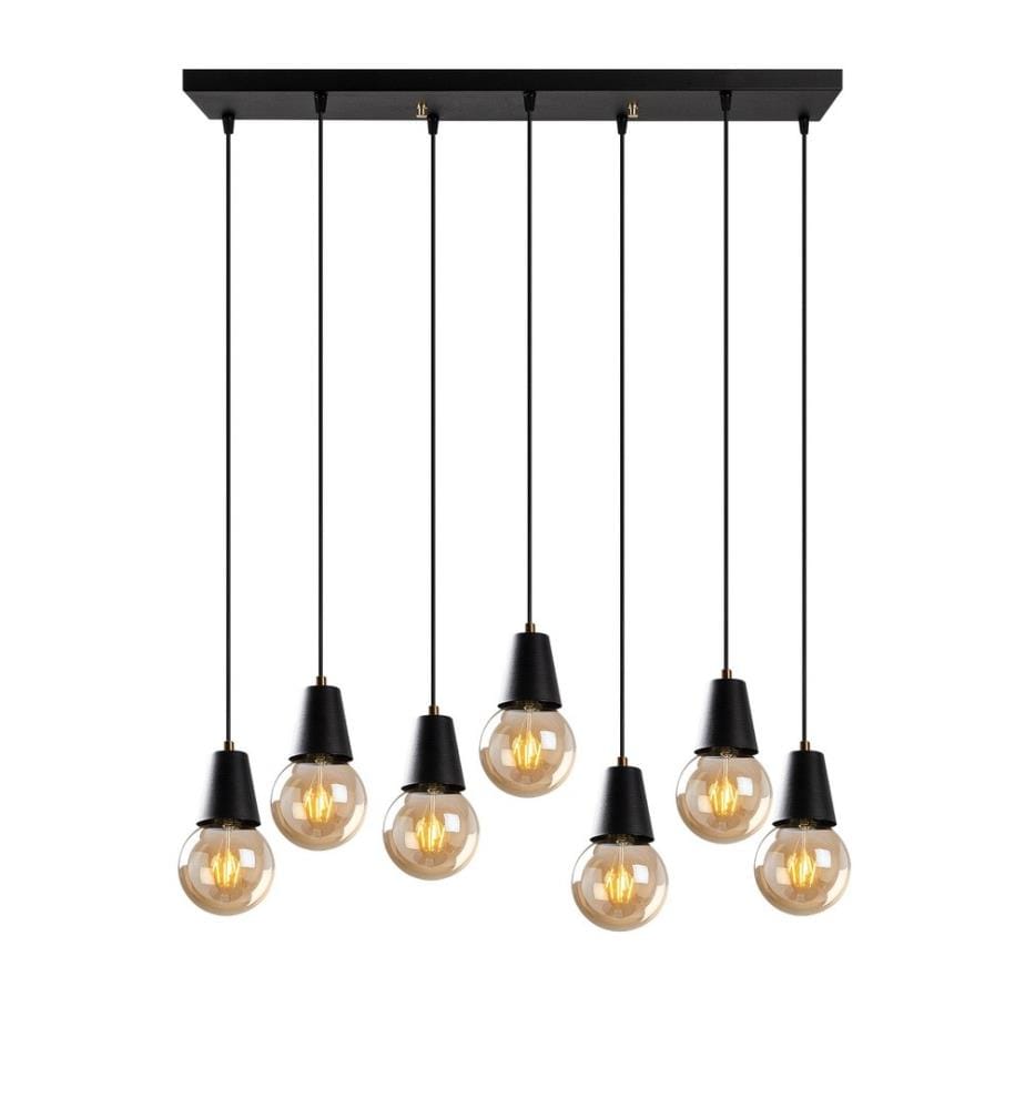 Chandelier, Black, Metal Body