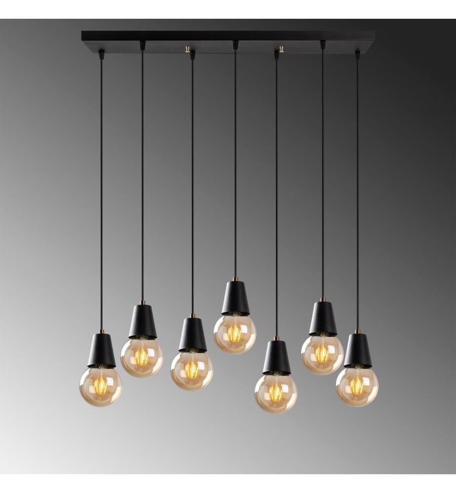Chandelier, Black, Metal Body
