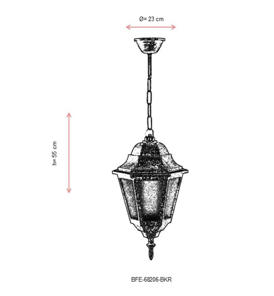 Lustre d'extérieur, brun, corps en ABS, chapeau en polycarbonate