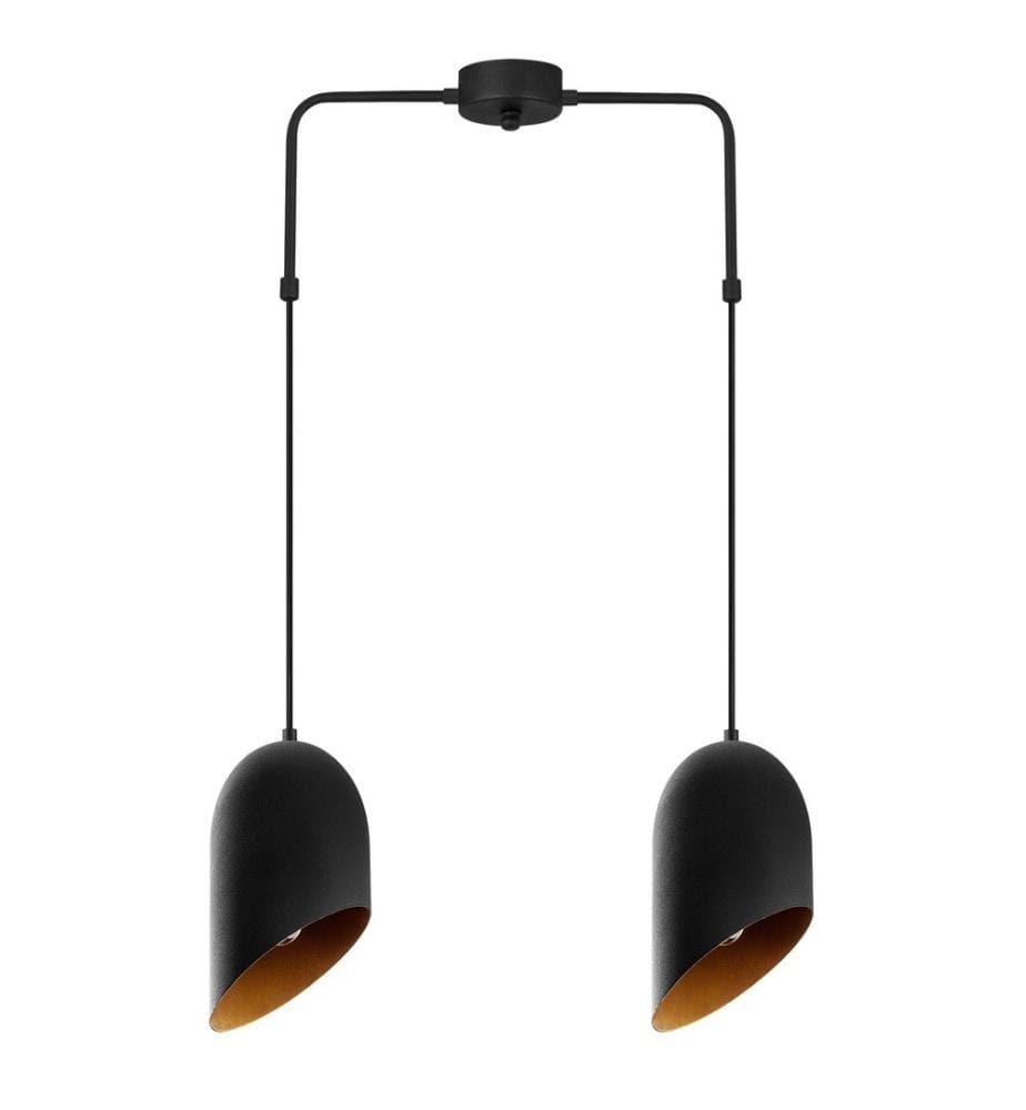 Chandelier, Black, Gold, Metal Body