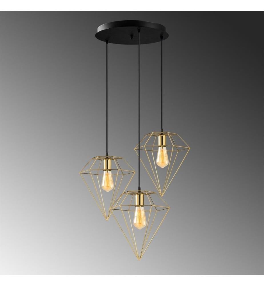 Chandelier, Gold, Metal Body