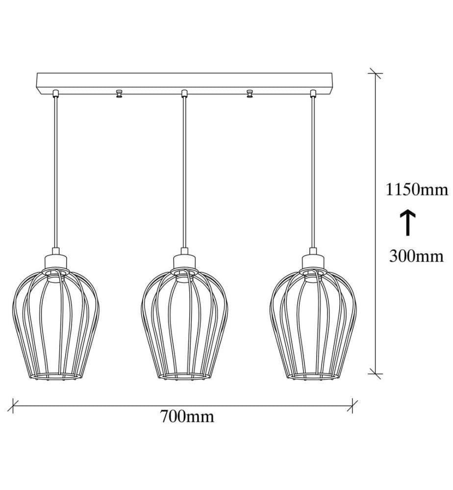Chandelier, Black, Iron Body