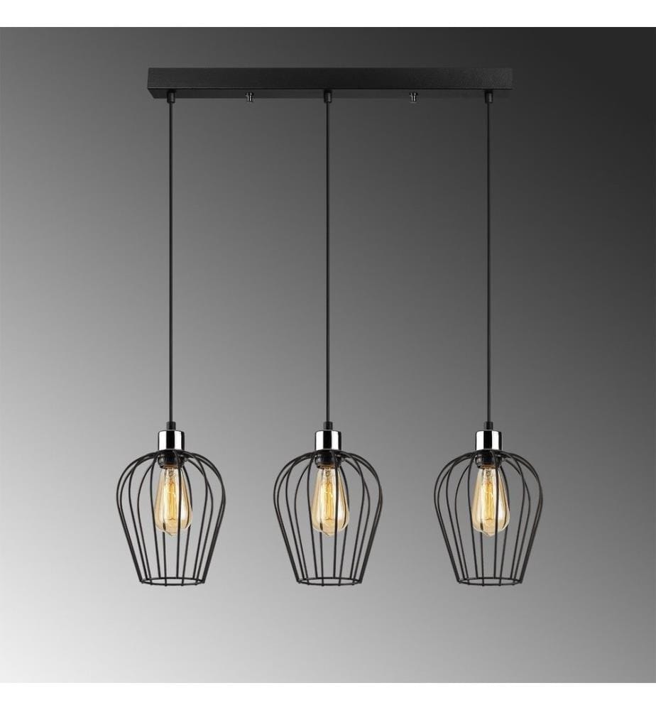 Chandelier, Black, Iron Body