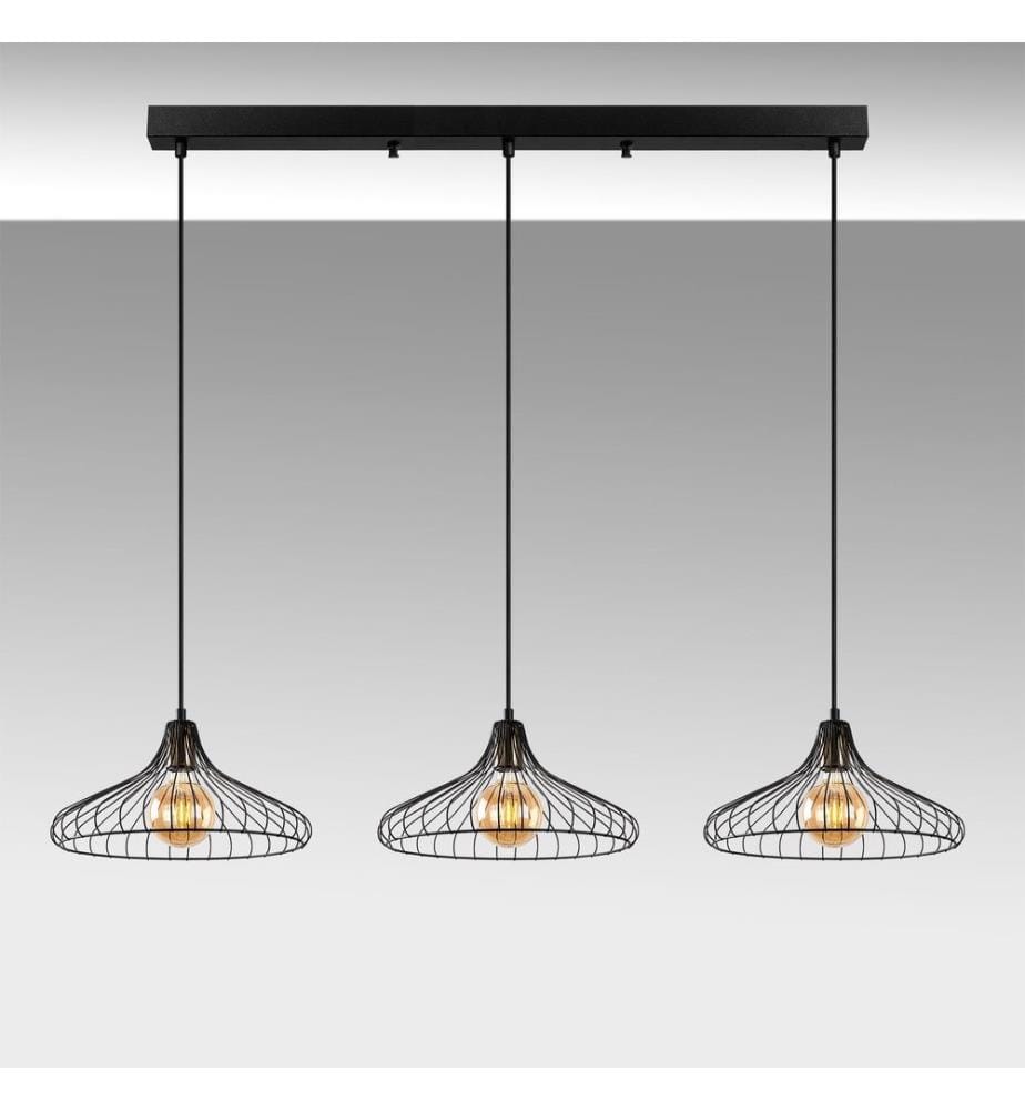 Chandelier, Black Antique, Metal Body, Metal Cap