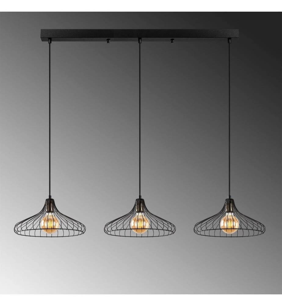 Chandelier, Black Antique, Metal Body, Metal Cap