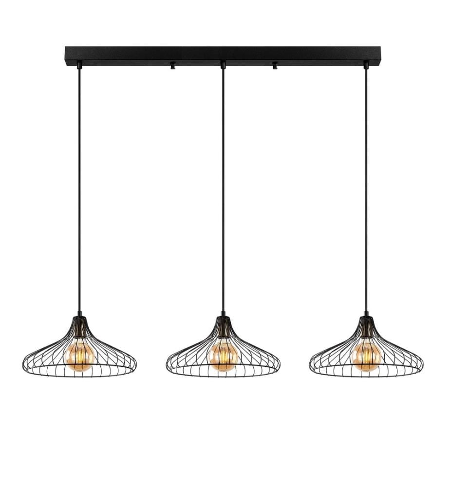 Chandelier, Black Antique, Metal Body, Metal Cap