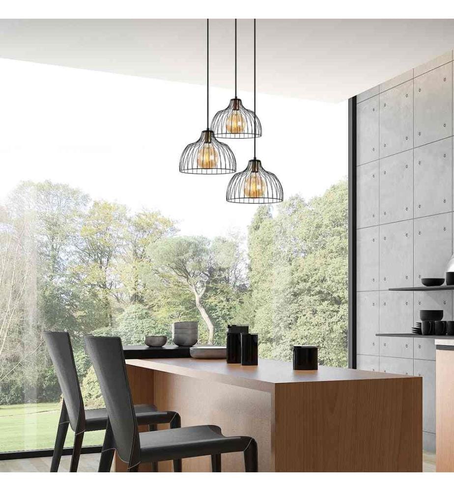 Chandelier, Black, Antique, Metal Body, Metal Cap