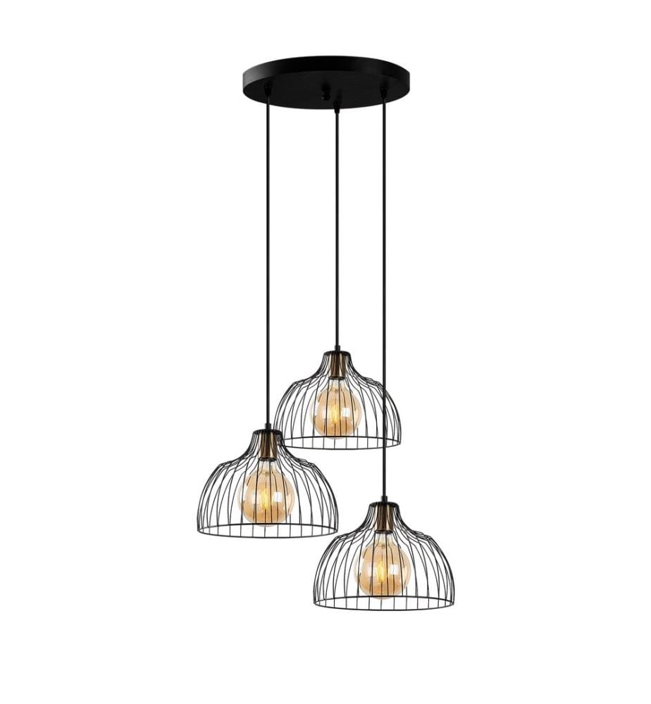 Chandelier, Black, Antique, Metal Body, Metal Cap