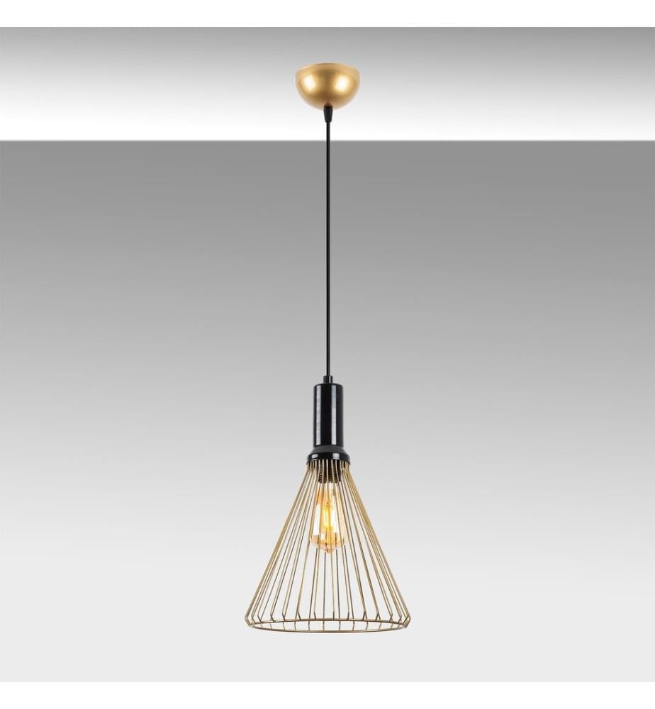 Chandelier, Shiny Gold, Metal Body, Metal Cap
