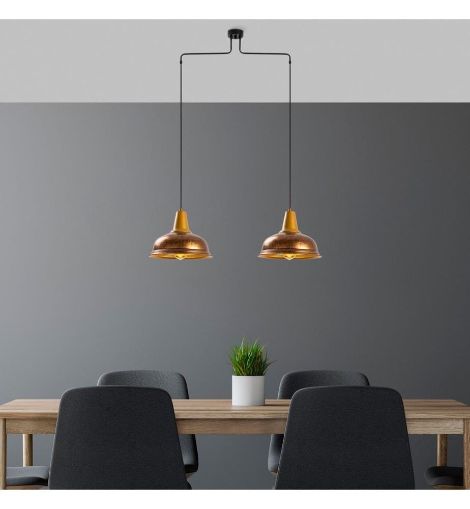 Chandelier, Patina, Metal Body, Metal Cap