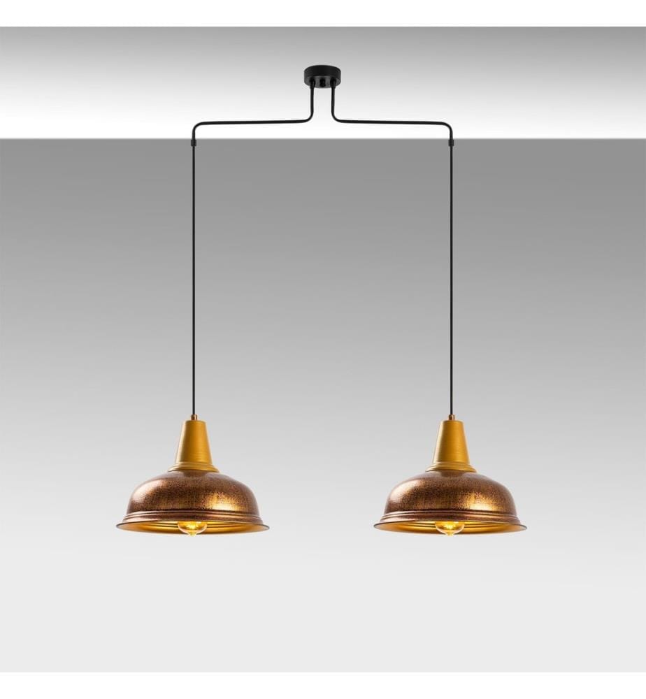Chandelier, Patina, Metal Body, Metal Cap