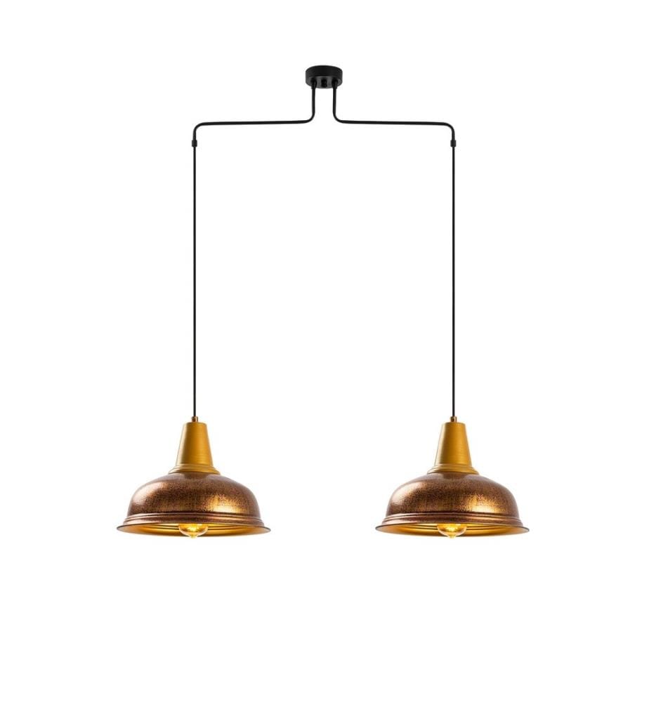 Chandelier, Patina, Metal Body, Metal Cap