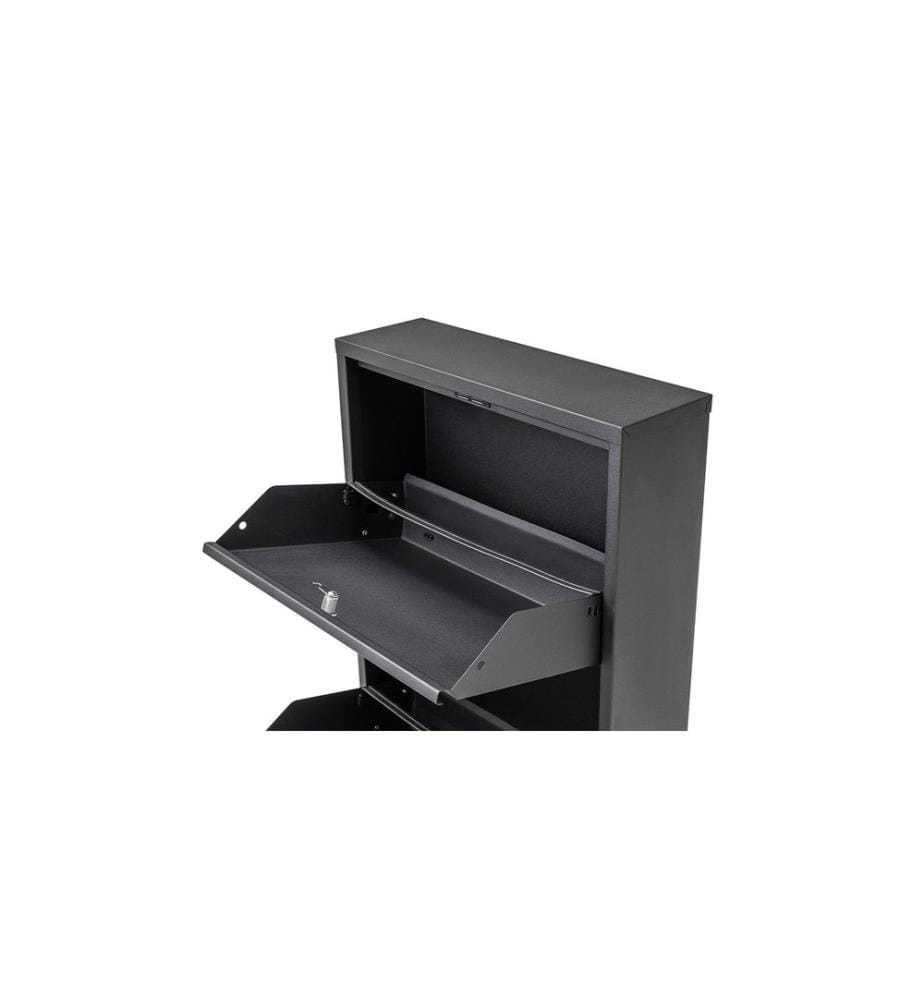 Schuhschrank, Schwarz, Metall