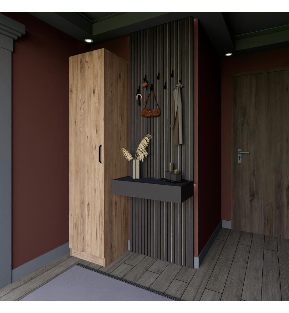 Kleiderschrank, Nussbaum, 100% Melamine beschichtete Spanplatte