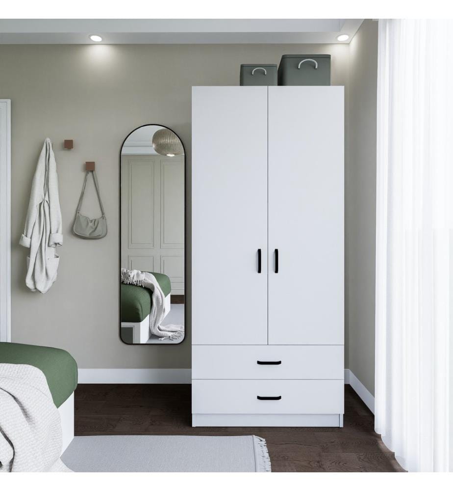 Armoire, blanc mat, 100% Melamine Particle Board