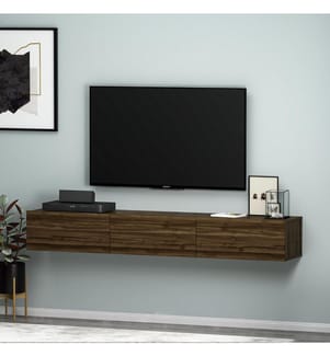 Meuble TV, Noyer, Panneau de particules mélaminé