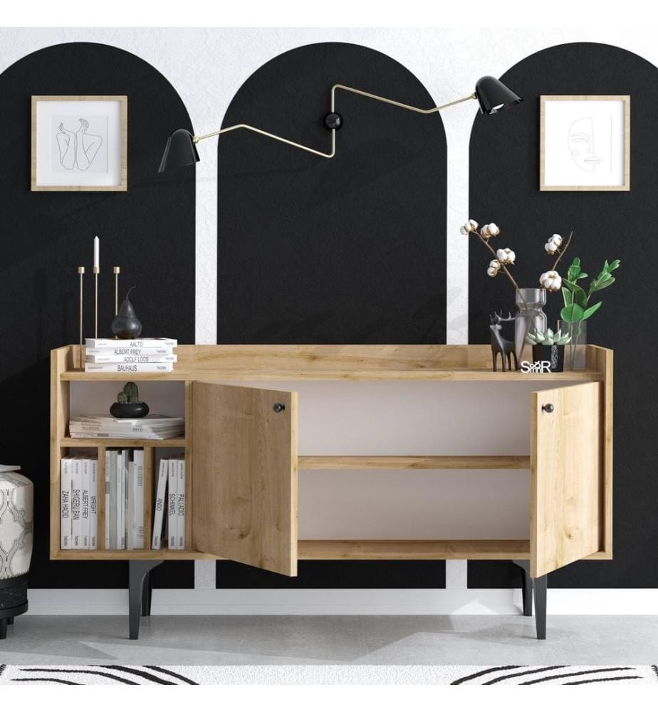 Console, Sapphire Oak, Melamine Coated Particle Board