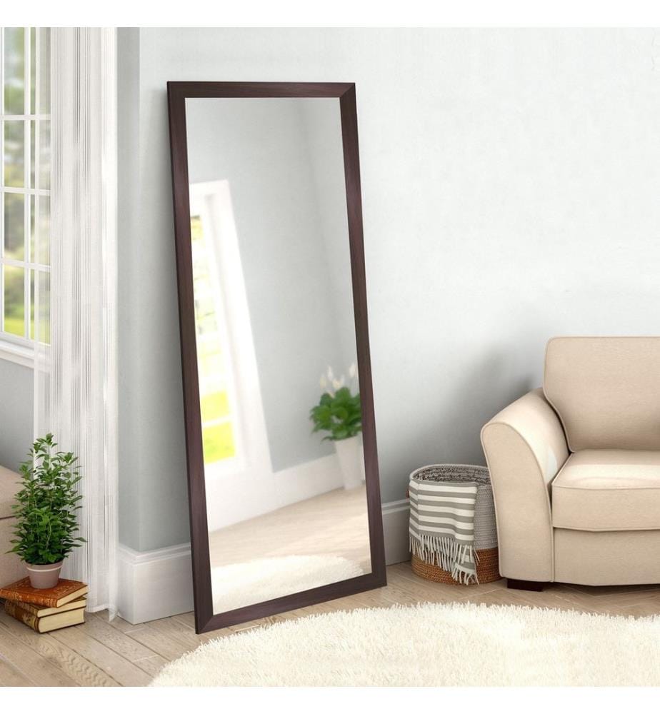 Specchio ovale, Marrone, Plastica