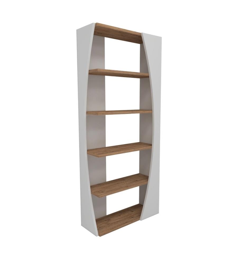 Bücherregal, Atlantic Pine, Weiss, Melaminharzbeschichtete Spanplatte