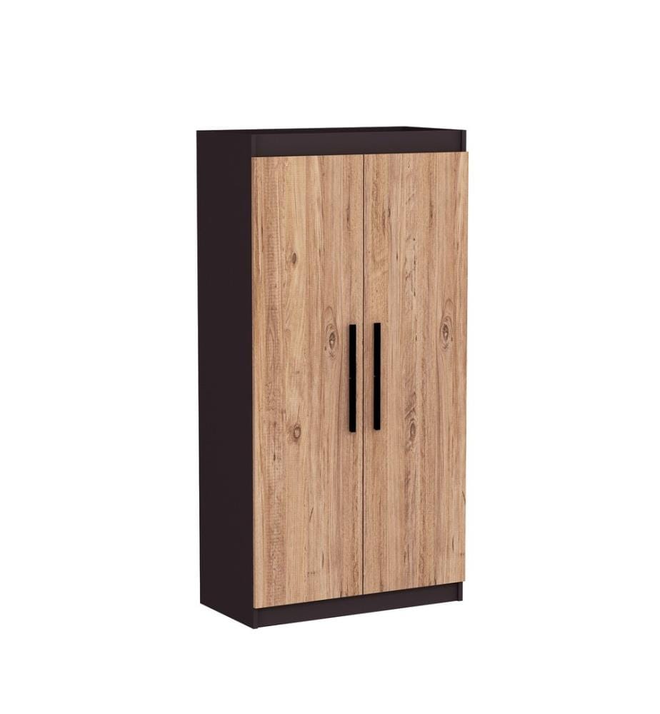 Kleiderschrank, Atlantic Pine, Anthrazit, Melaminharzbeschichtete Spanplatte