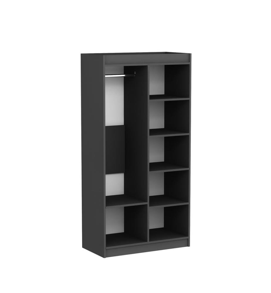 Kleiderschrank, Atlantic Pine, Anthrazit, Melaminharzbeschichtete Spanplatte