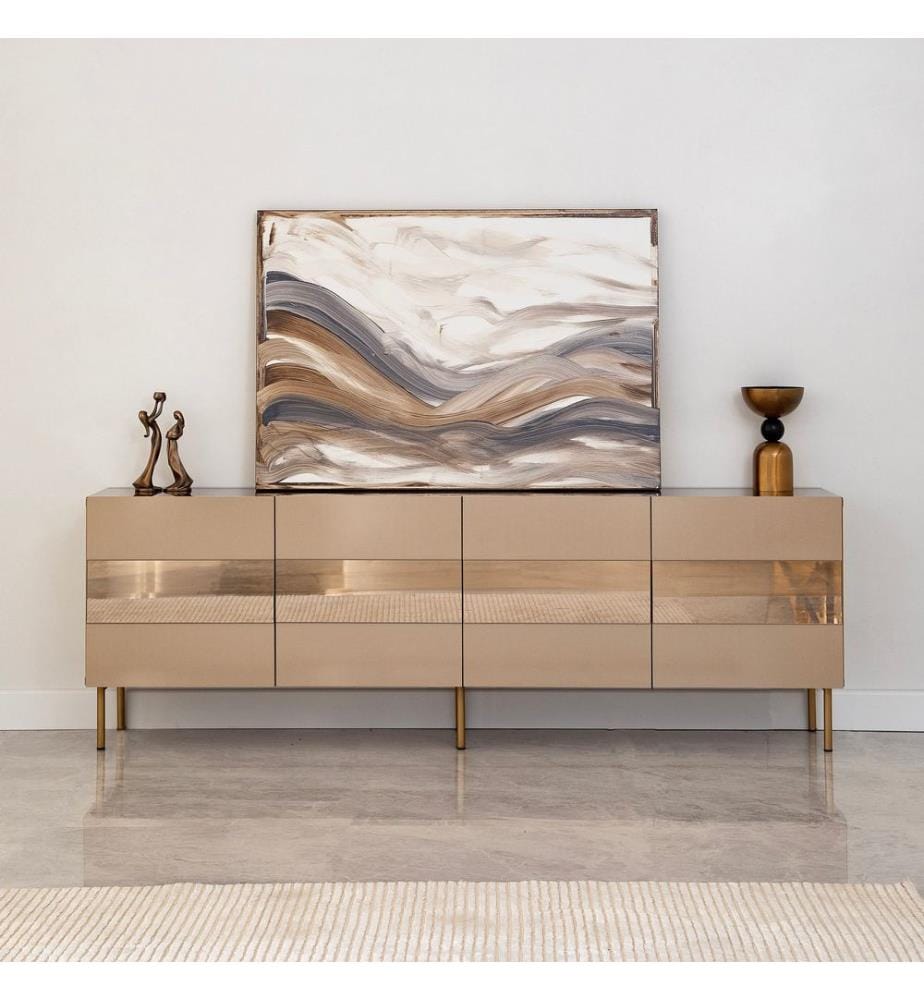 TV-Ständer, Bronze, Gold, MDF
