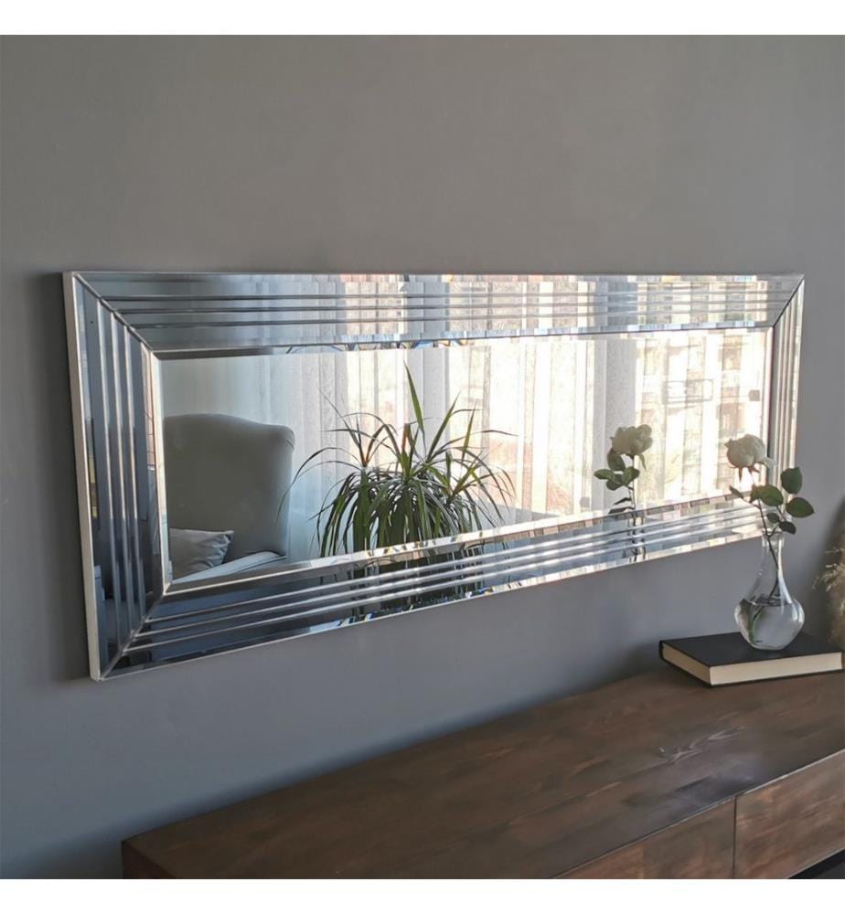 Argento, Specchio Da Parete, 40X120X2,2 cm, MDF