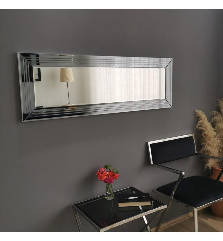 Argento, Specchio Da Parete, 40X120X2,2 cm, MDF