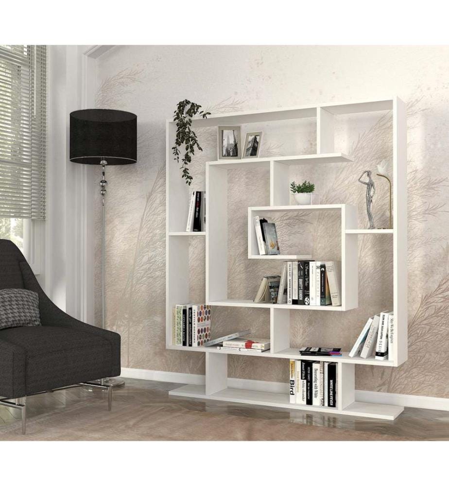 Bianco, Scaffali, 149.4X124.8X22 cm, Piastra Di Particelle Rivestita Di Melamina