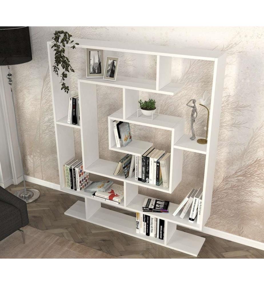 Bianco, Scaffali, 149.4X124.8X22 cm, Piastra Di Particelle Rivestita Di Melamina