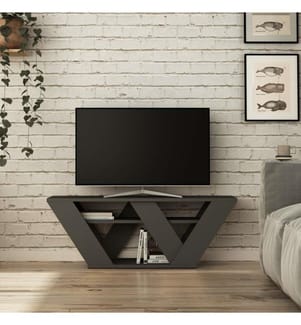 TV Stand, Anthracite, Melamine Coated Particle Board