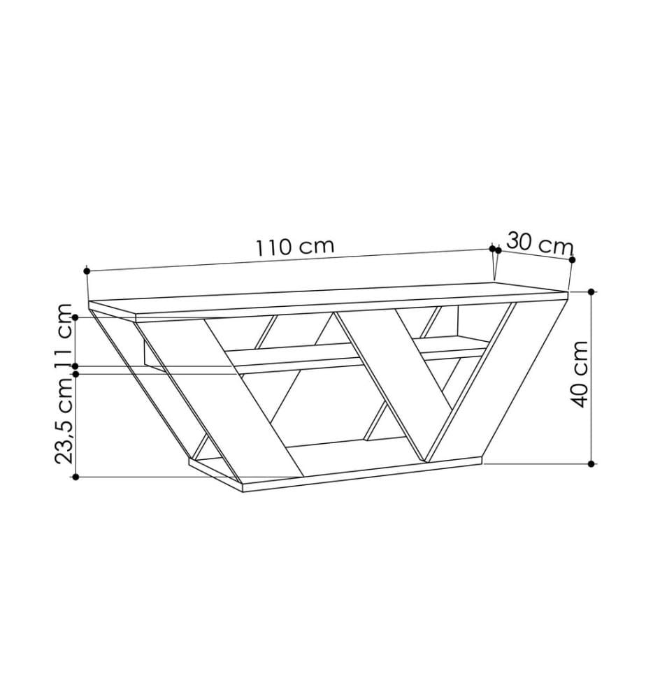 Anthracite, Armoires De Télévision, 40X110X30 cm, Plaque De Particules Enrobée De Mélamine