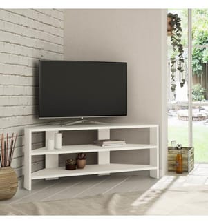 TV Stand, White, Melamine Coated Particle Board