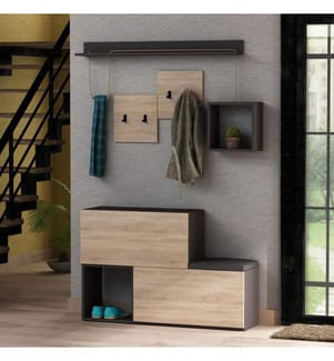 Antracite, Cloakroom Stand, 78X120X40 cm, Piastra Di Particelle Con Rivestimento Melamina