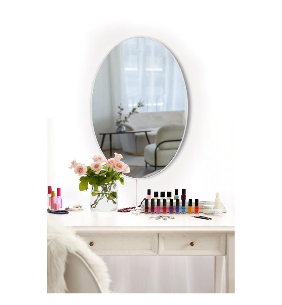 Spiegel mit Led-Beleuchtung, Weiss, Shutterproof Unbreakable Mirror, Acryl Mirror With MDF Backing (Acrylspiegel mit MDF-Hintergrund)