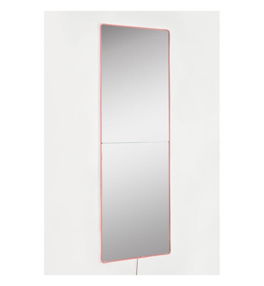 Spiegel mit Led-Beleuchtung, Rosa, Shutterproof Unbreakable Mirror, Acryl Mirror With MDF Backing (Acrylspiegel mit MDF-Hintergrund)